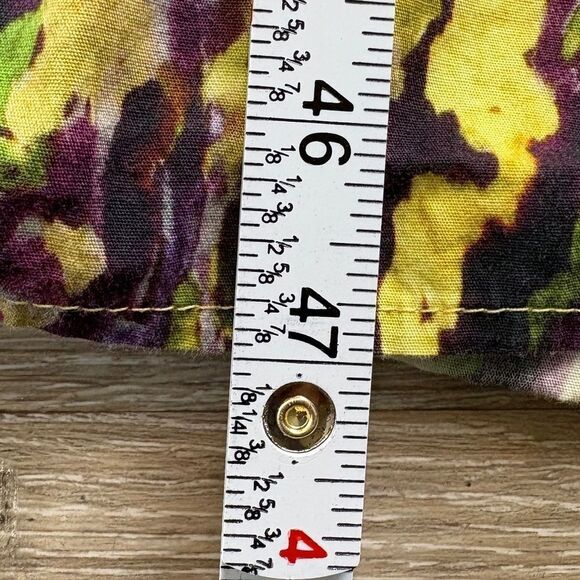 O.P.T  Midi Dress Smock Floral Watercolor Yellow Purple V-Neck Size Small - Picture 5 of 11
